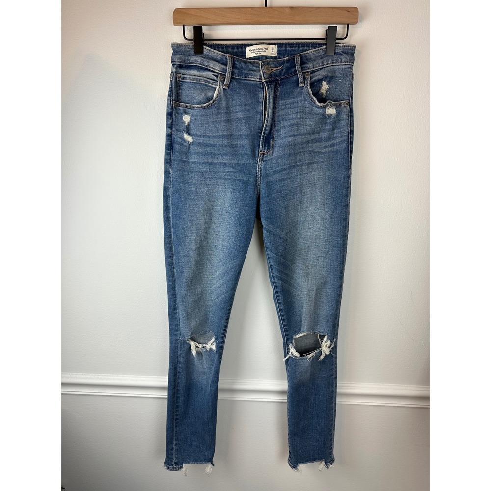 ABERCROMBIE & FITCH Women's Denim Super Skinny Ankle High-Rise Blur Jeans 28/6L